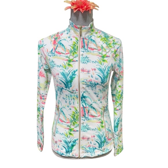 SIGRID OLSEN Tropical -golf,tennis activewear Jacket size XS - Picture 1 of 11
